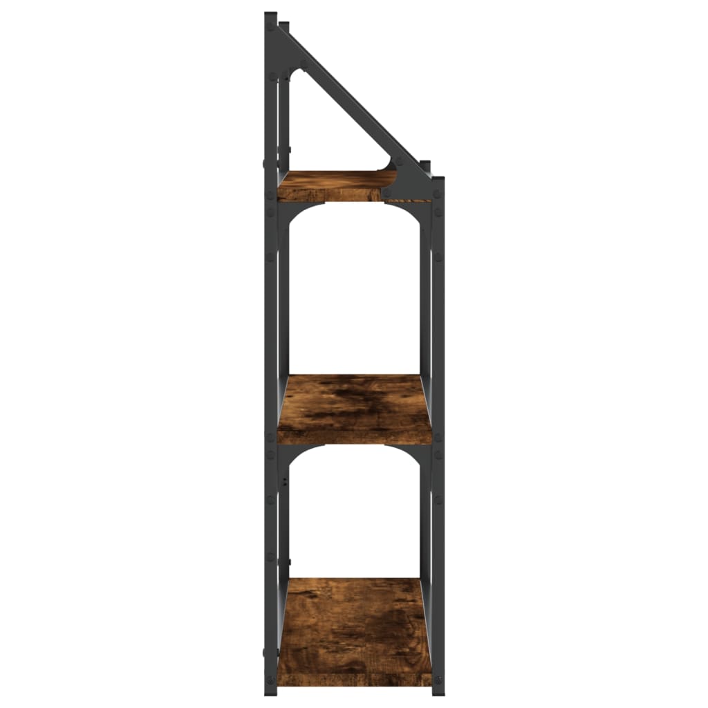 vidaXL 3-Tier Wall Shelf Smoked Oak 60x21x78.5 cm Engineered Wood 5