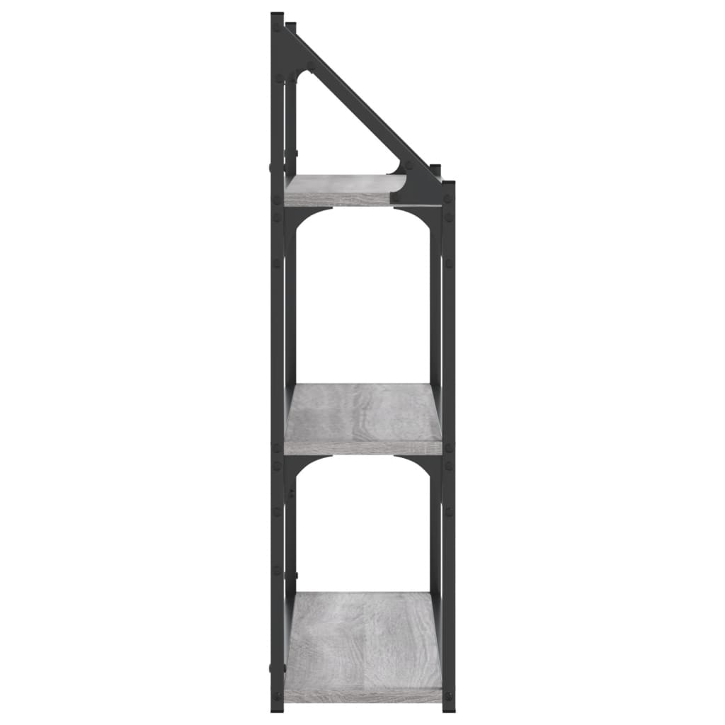 vidaXL 3-Tier Wall Shelf Grey Sonoma 60x21x78.5 cm Engineered Wood 5