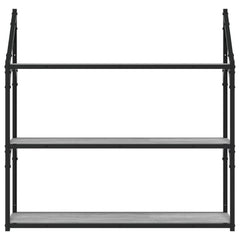 vidaXL 3-Tier Wall Shelf Grey Sonoma 80x21x78.5 cm Engineered Wood 4