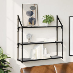 vidaXL 3-Tier Wall Shelf Grey Sonoma 80x21x78.5 cm Engineered Wood 1