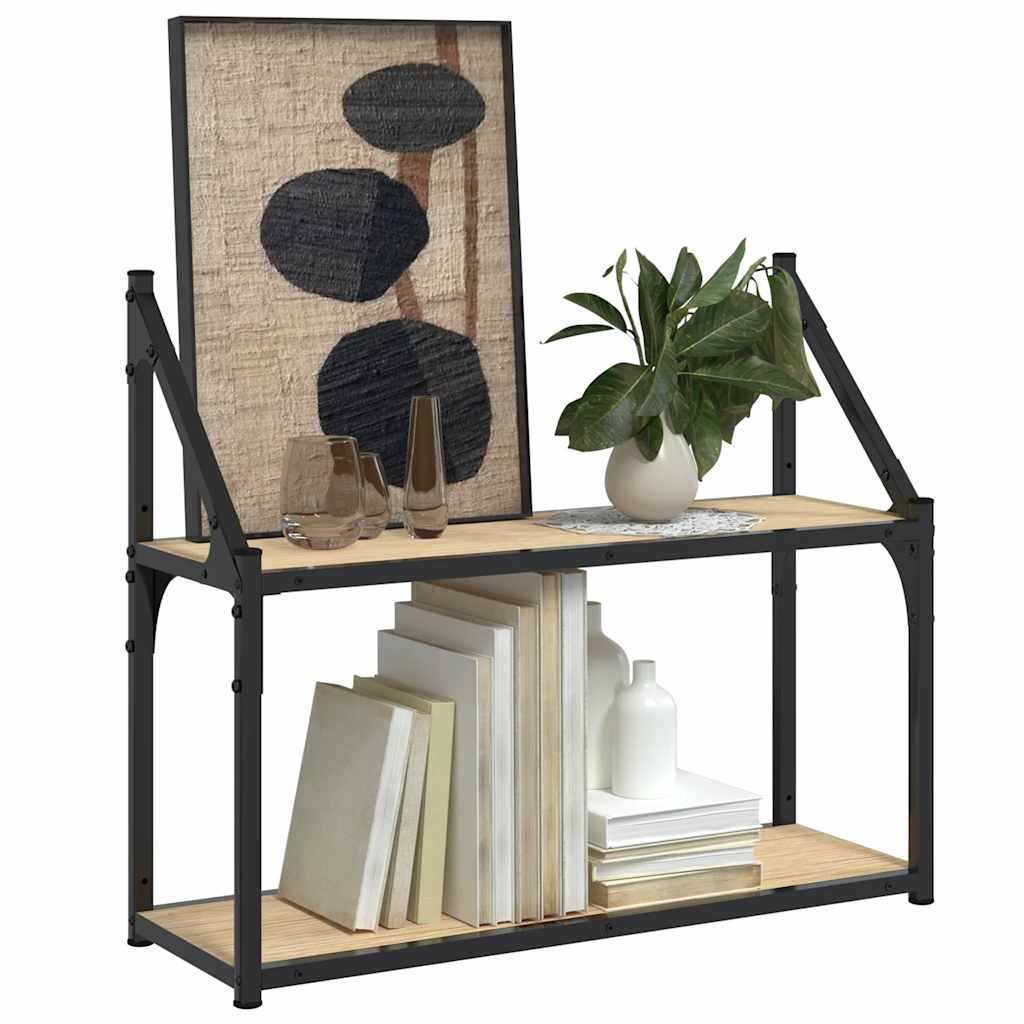 vidaXL 2-Tier Wall Shelf Sonoma Oak 60x21x51 cm Engineered Wood 3