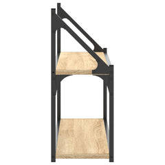 vidaXL 2-Tier Wall Shelf Sonoma Oak 80x21x51 cm Engineered Wood 5