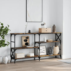 vidaXL Console Table Smoked Oak 150x29x76.5 cm Engineered Wood 1
