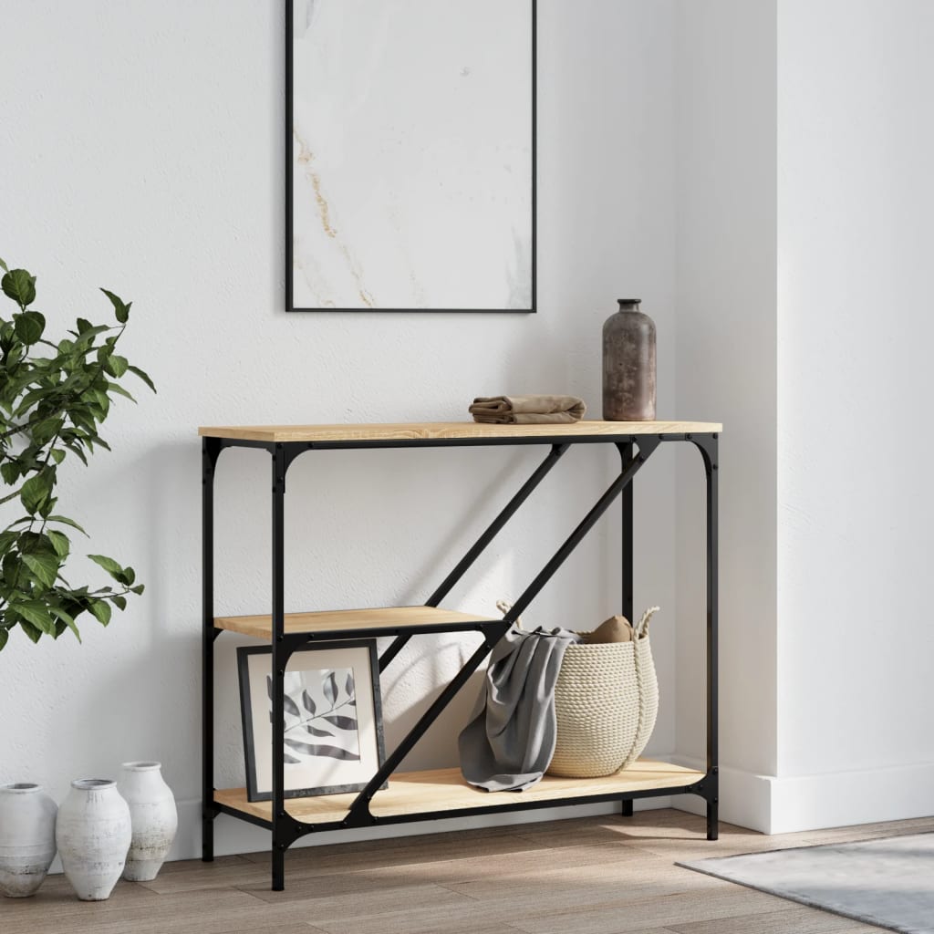 vidaXL Console Table Sonoma Oak 88.5x30x75 cm Engineered Wood 1