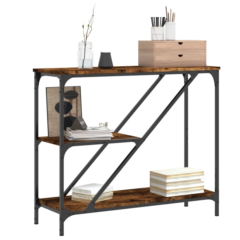 vidaXL Console Table Smoked Oak 88.5x30x75 cm Engineered Wood 3