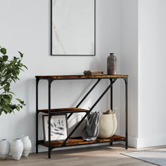 vidaXL Console Table Smoked Oak 88.5x30x75 cm Engineered Wood 1