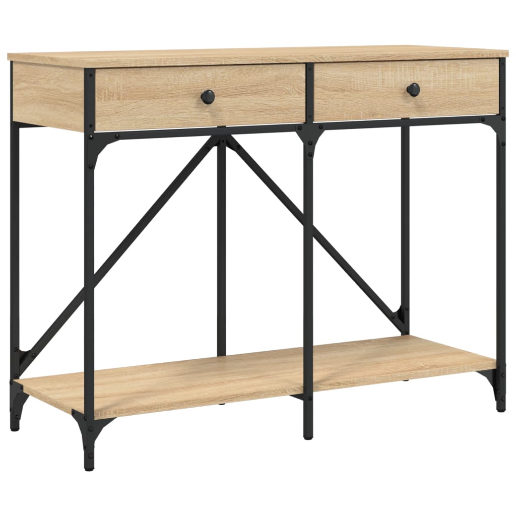 vidaXL Console Table Sonoma Oak 100x39x78.5 cm Engineered Wood 2