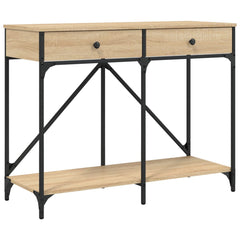 vidaXL Console Table Sonoma Oak 100x39x78.5 cm Engineered Wood 2