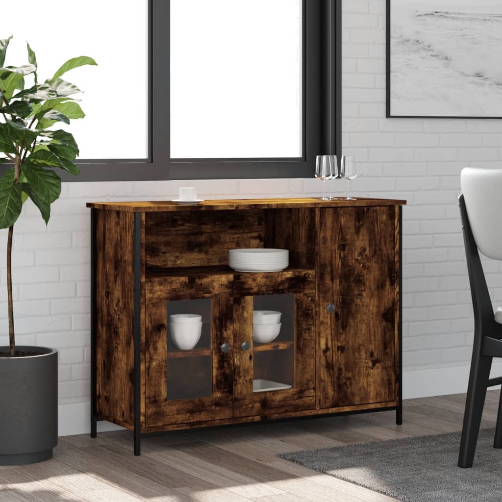 Sideboard 100x35x75 cm Engineered Wood Smoked oak