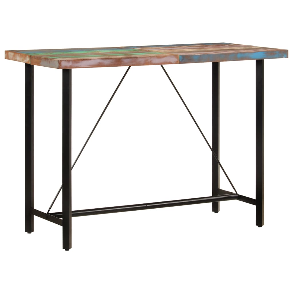 vidaXL Bar Table 150x70x107 cm Solid Wood Reclaimed and Iron 1