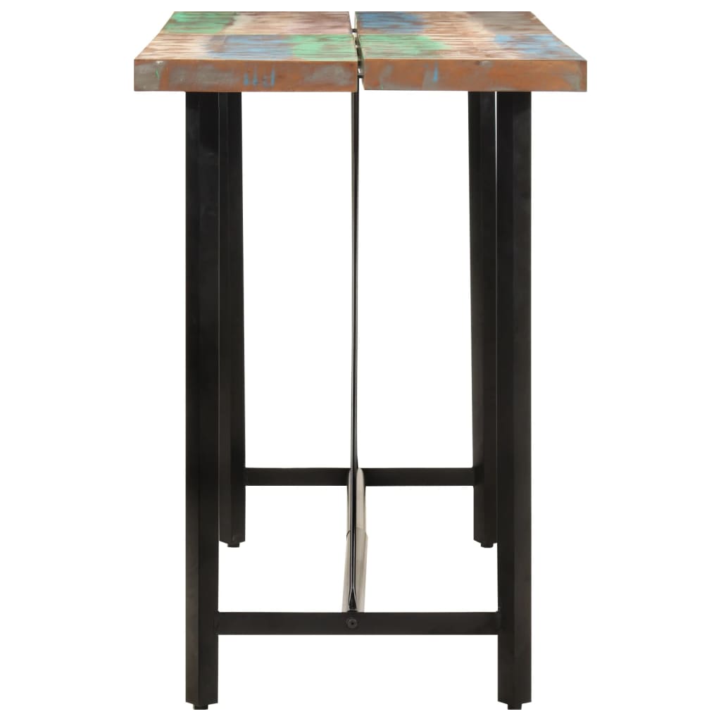 vidaXL Bar Table 150x70x107 cm Solid Wood Reclaimed and Iron 3