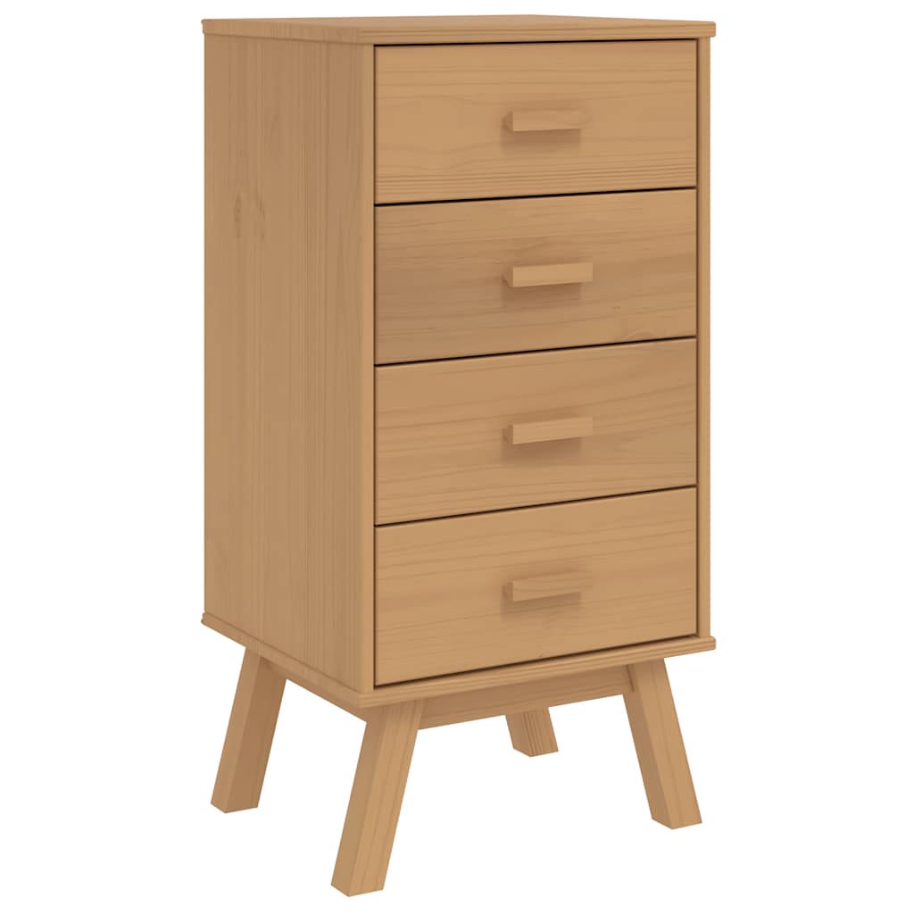 vidaXL Bedside Cabinet "OLDEN" Brown Solid Wood Pine 2