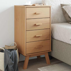 vidaXL Bedside Cabinet "OLDEN" Brown Solid Wood Pine 1