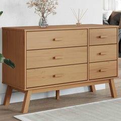Drawer Cabinet "OLDEN" Solid Wood Pine Brown