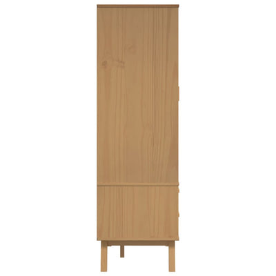 Wardrobe OLDEN Grey and Brown 76.5x53x172 cm Solid Wood Pine