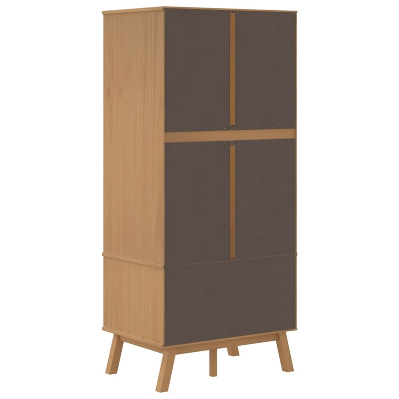 Wardrobe OLDEN Grey and Brown 76.5x53x172 cm Solid Wood Pine