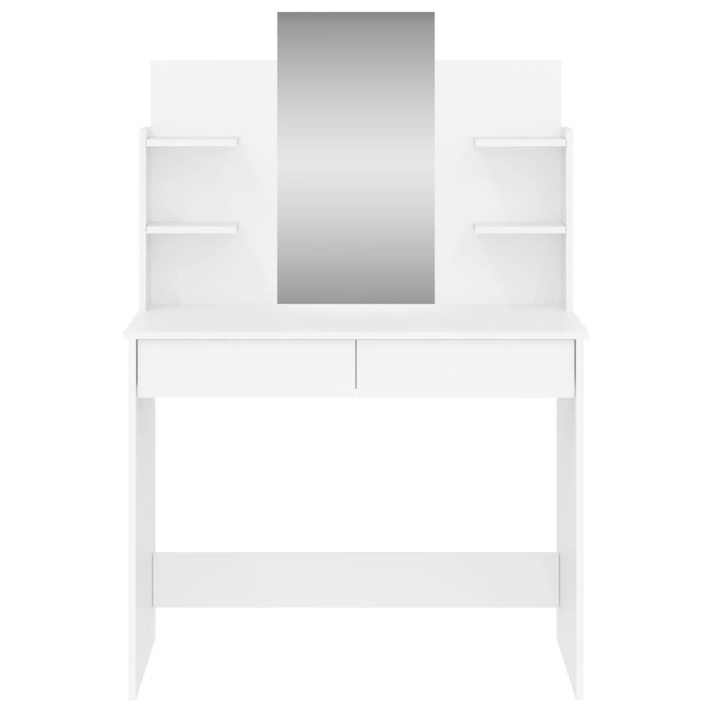 vidaXL Dressing Table with Mirror White 96x39x142 cm 4