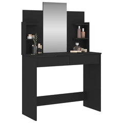 vidaXL Dressing Table with Mirror Black 96x39x142 cm 3
