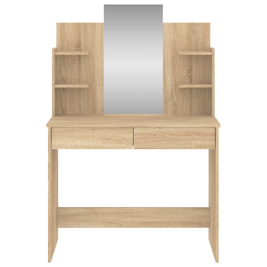 vidaXL Dressing Table with Mirror Sonoma Oak 96x39x142 cm 4