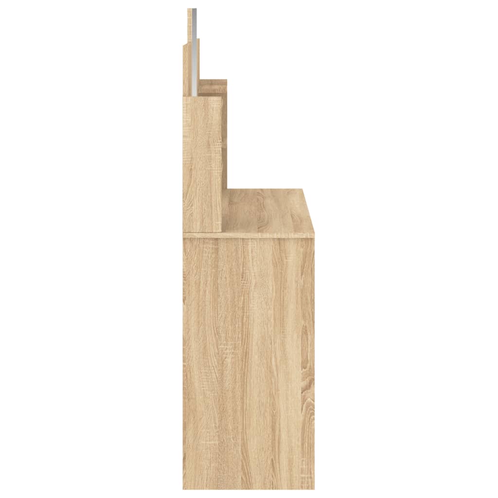 vidaXL Dressing Table with Mirror Sonoma Oak 96x39x142 cm 6