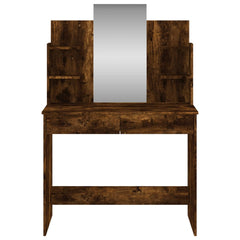 Dressing Table with Mirror 96x39x142 cm Smoked oak