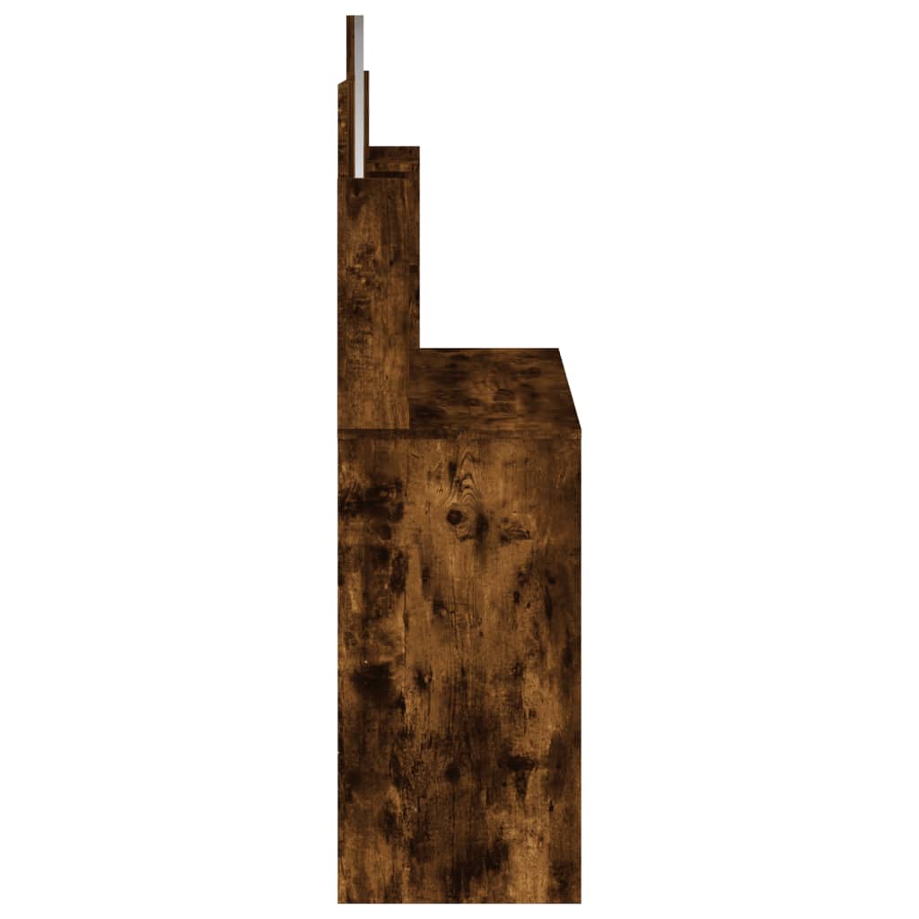 vidaXL Dressing Table with Mirror Smoked Oak 96x39x142 cm 6