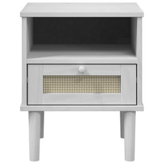 vidaXL Bedside Cabinet SENJA Rattan Look White 40x35x48 cm Solid Wood Pine 6