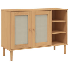 vidaXL Sideboard SENJA Rattan Look Brown 112x40x80cm Solid Wood Pine 2