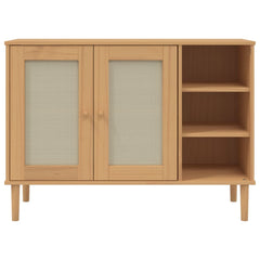 vidaXL Sideboard SENJA Rattan Look Brown 112x40x80cm Solid Wood Pine 5