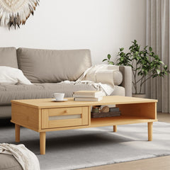 vidaXL Coffee Table SENJA Rattan Look Brown 100x55x33 cm Solid Wood 1