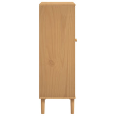 vidaXL Shoe Cabinet SENJA Rattan Look Brown 59.5x35x107 cm Solid Wood 6