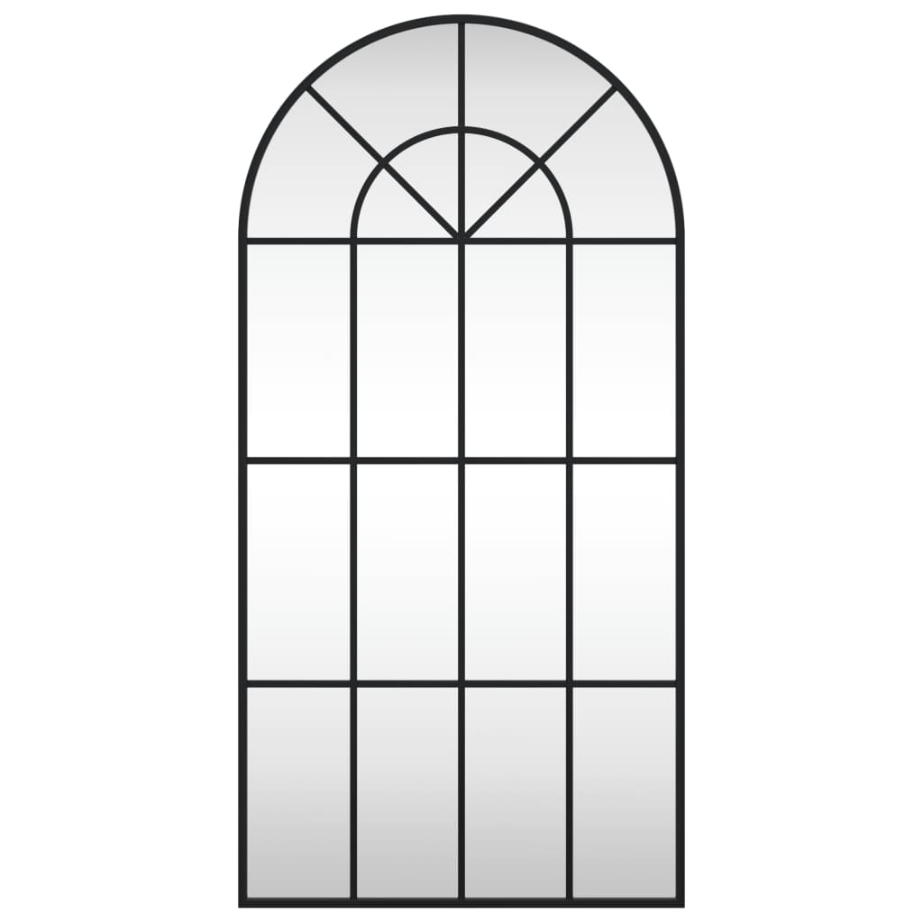 vidaXL Wall Mirror Black 50x100 cm Arch Iron 3