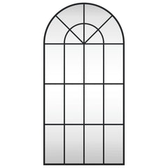 vidaXL Wall Mirror Black 50x100 cm Arch Iron 3