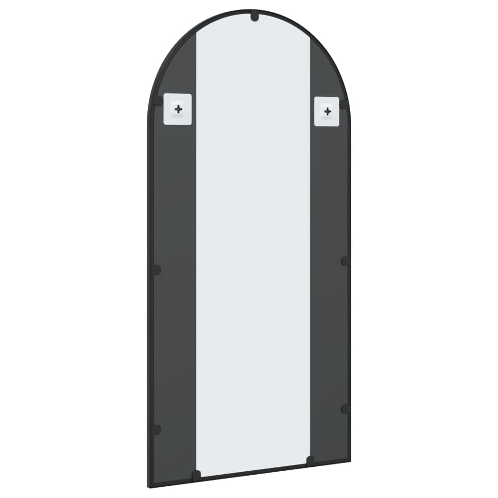 vidaXL Wall Mirror Black 50x100 cm Arch Iron 5