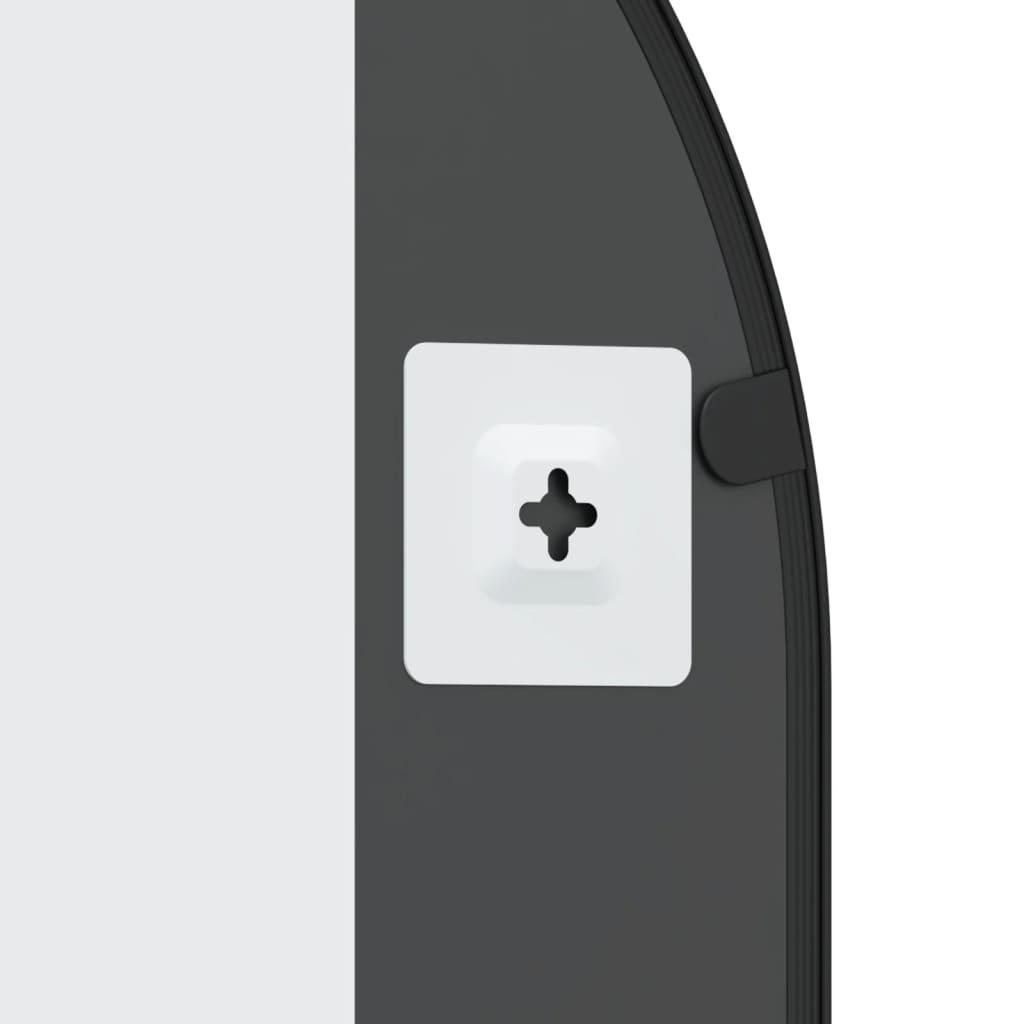 vidaXL Wall Mirror Black 50x100 cm Arch Iron 6