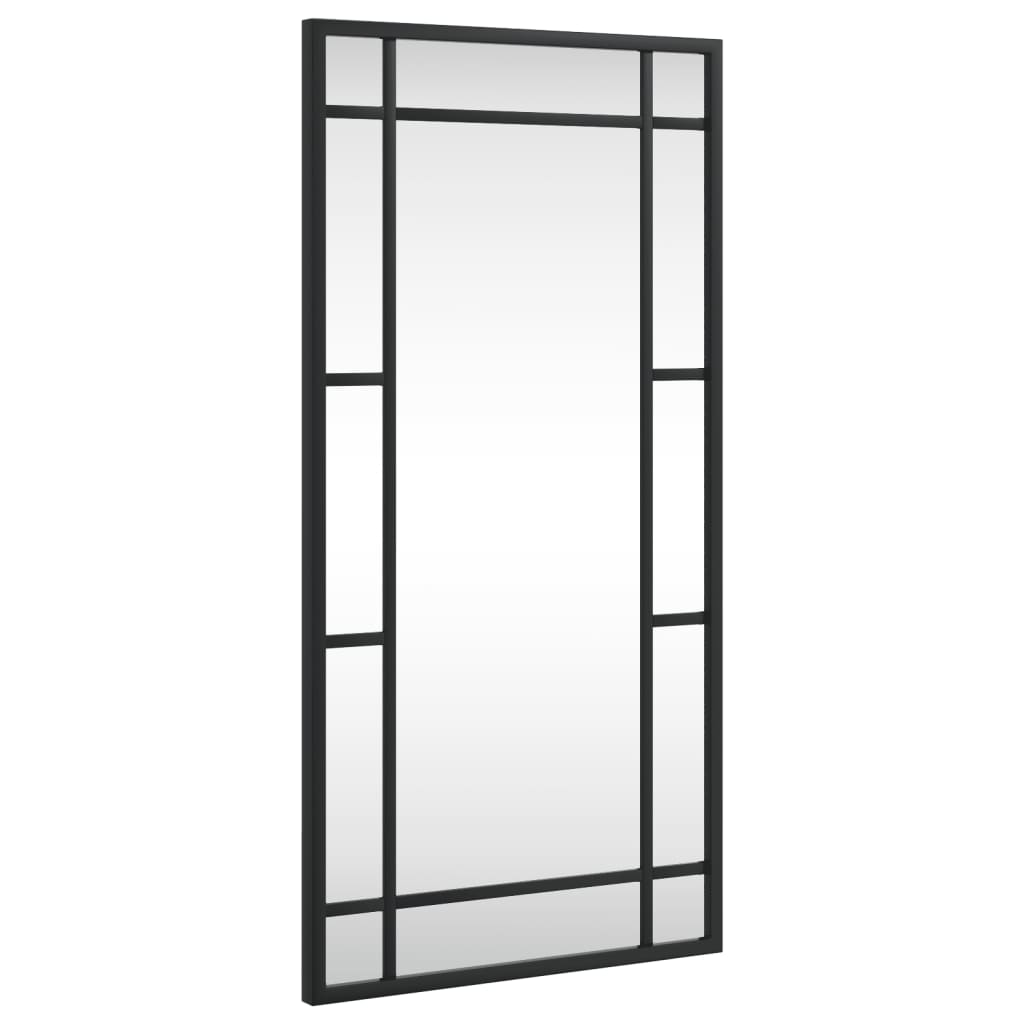 vidaXL Wall Mirror Black 30x60 cm Rectangle Iron 2