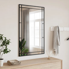 vidaXL Wall Mirror Black 60x100 cm Rectangle Iron 1
