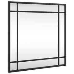 vidaXL Wall Mirror Black 40x40 cm Square Iron 2