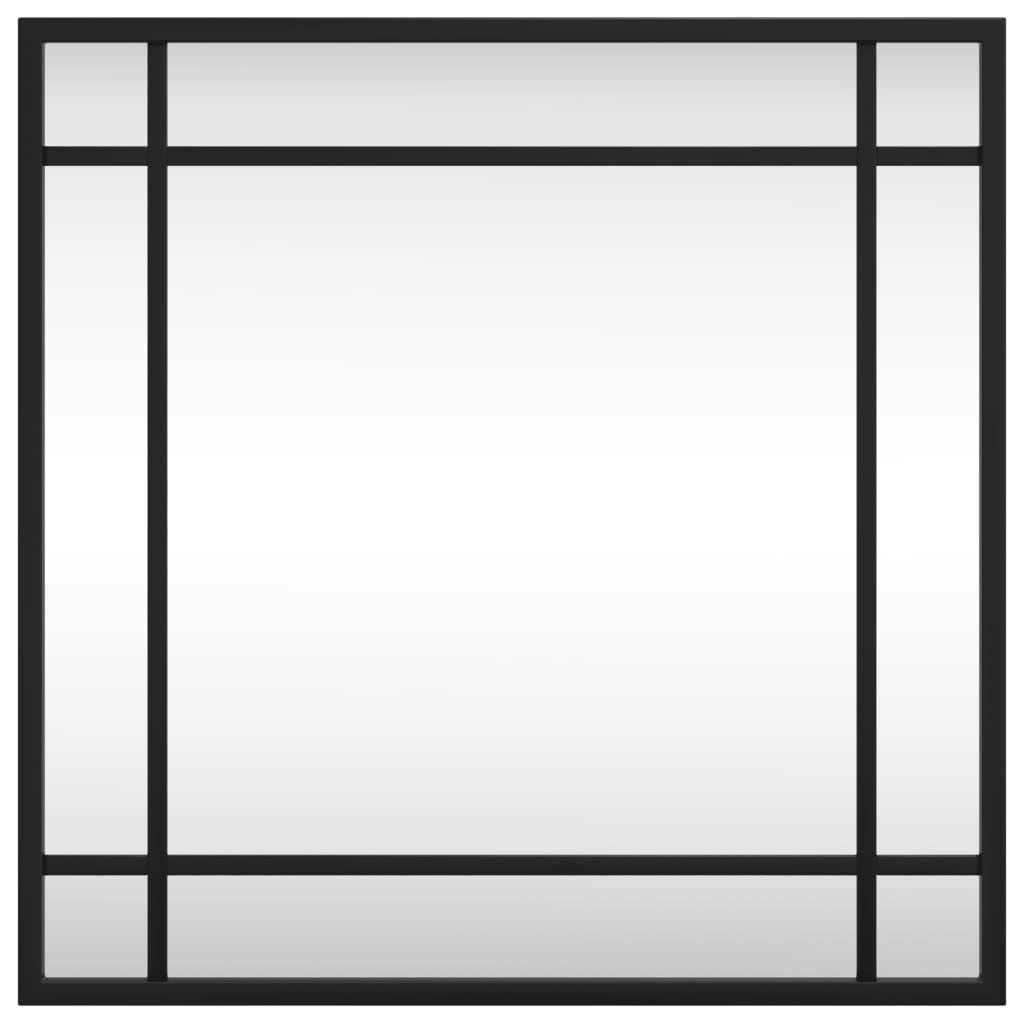 vidaXL Wall Mirror Black 40x40 cm Square Iron 3
