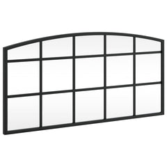 vidaXL Wall Mirror Black 60x30 cm Arch Iron 2
