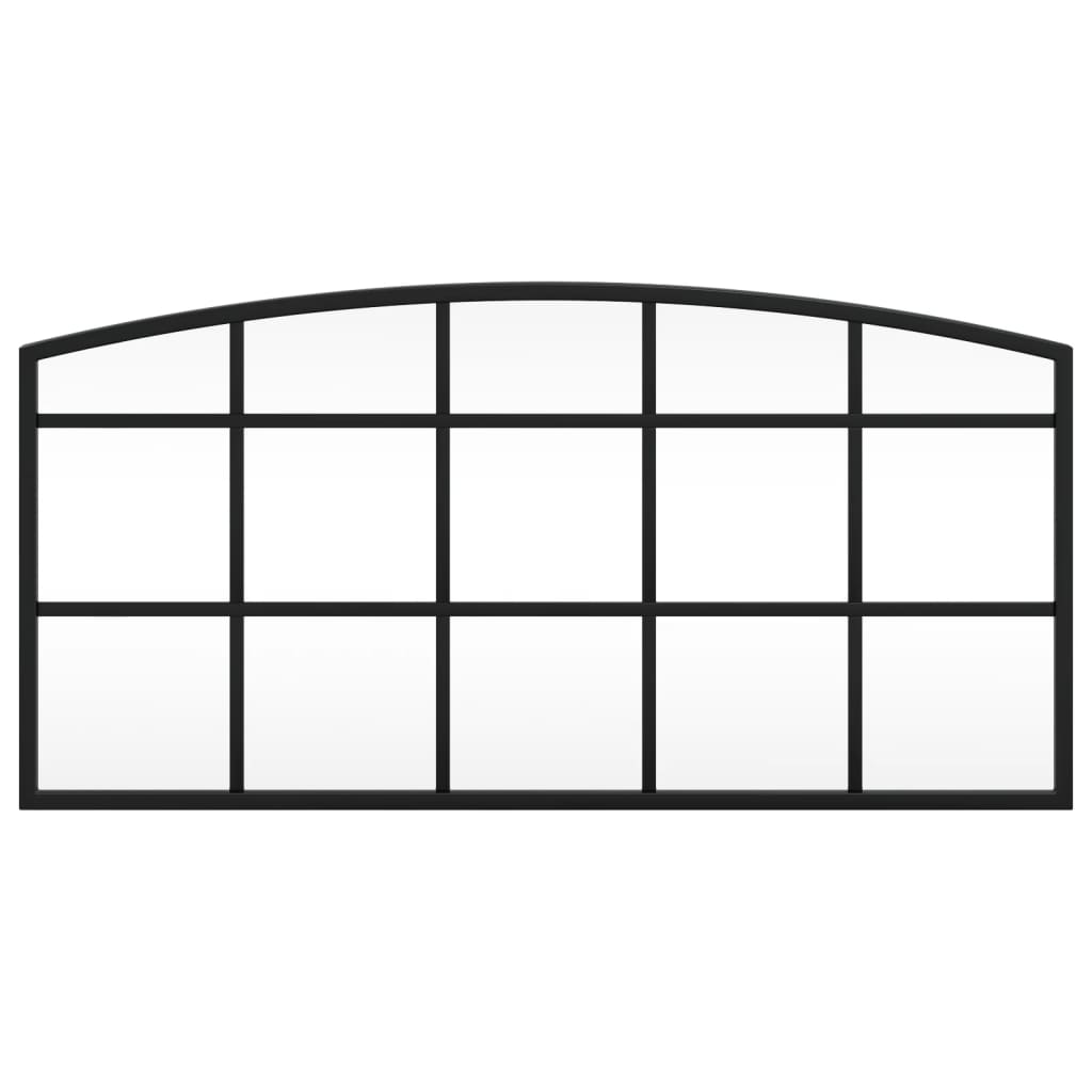vidaXL Wall Mirror Black 60x30 cm Arch Iron 3