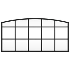 vidaXL Wall Mirror Black 60x30 cm Arch Iron 3