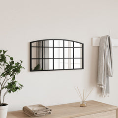 vidaXL Wall Mirror Black 60x30 cm Arch Iron 1