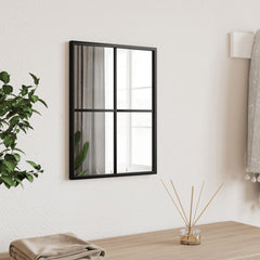 vidaXL Wall Mirror Black 30x40 cm Rectangle Iron 1
