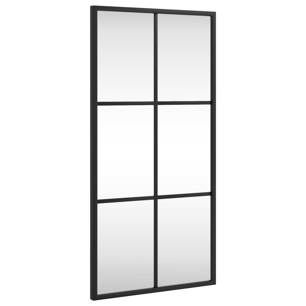 vidaXL Wall Mirror Black 30x60 cm Rectangle Iron 2