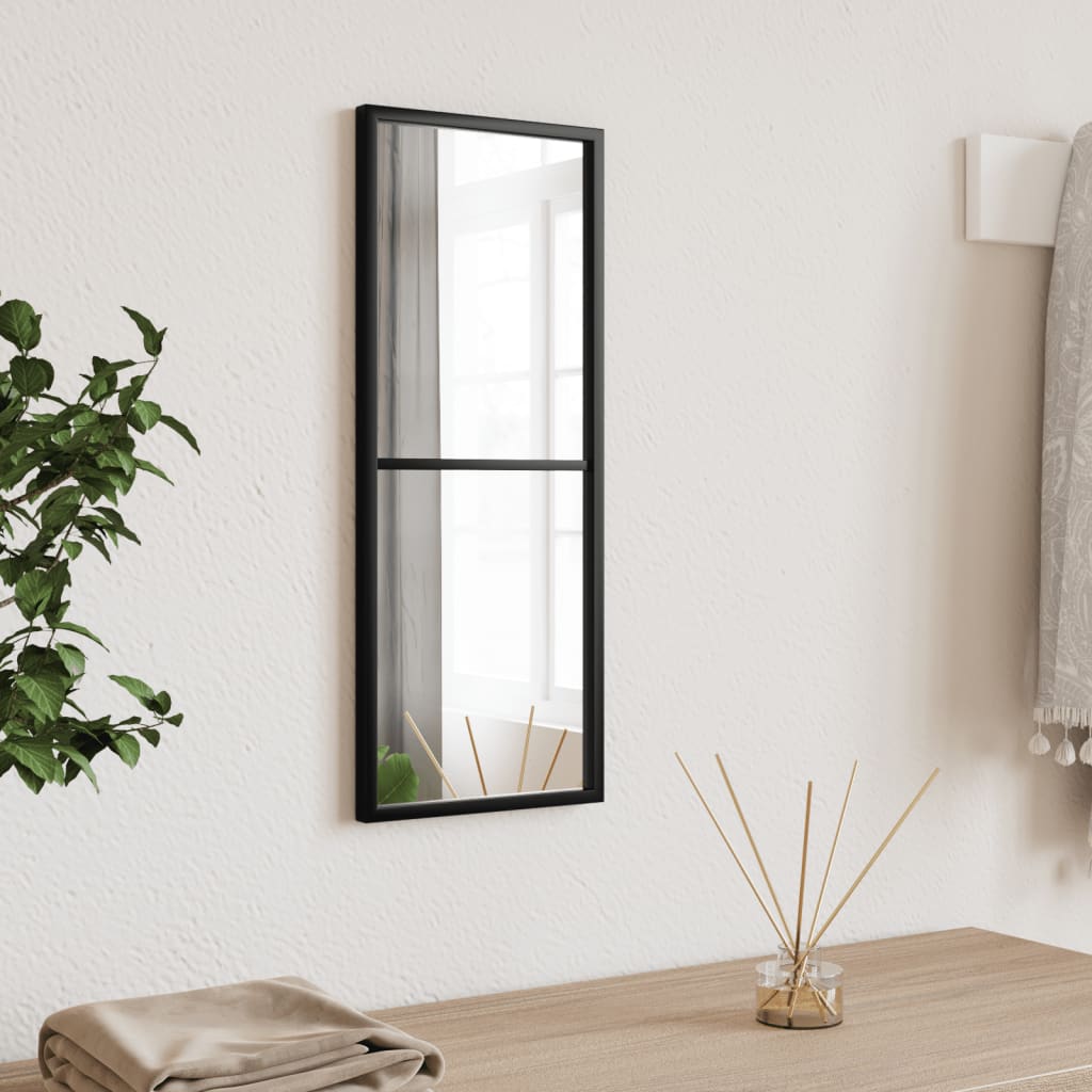 vidaXL Wall Mirror Black 20x50 cm Rectangle Iron 1