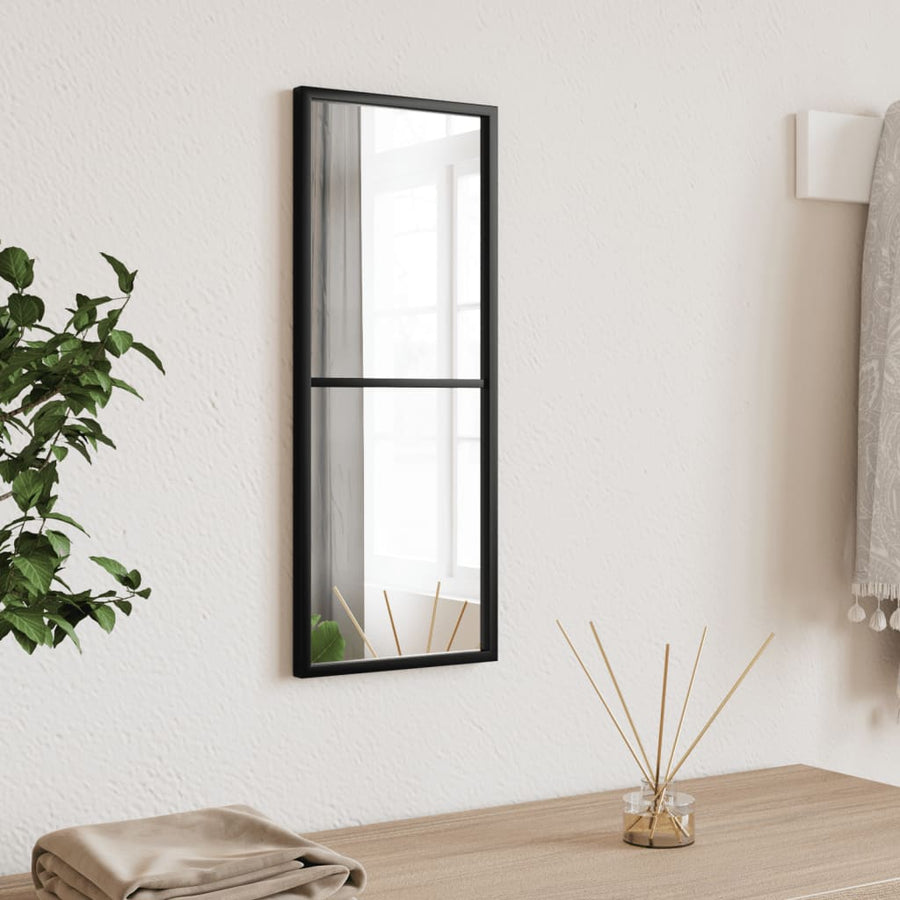 vidaXL Wall Mirror Black 20x50 cm Rectangle Iron 1