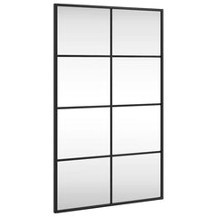 vidaXL Wall Mirror Black 50x80 cm Rectangle Iron 2