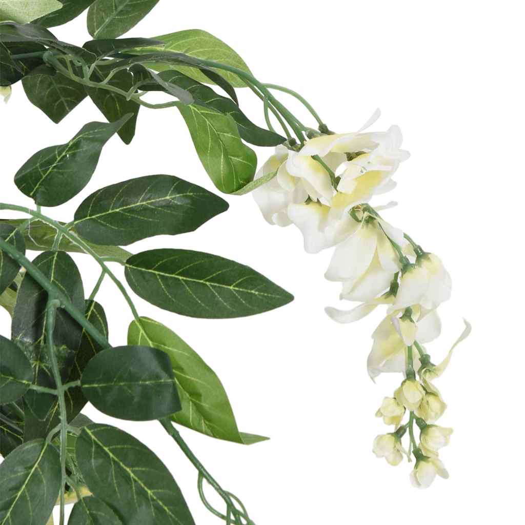 Artificial Wisteria Tree 840 Leaves Green and White 180 cm