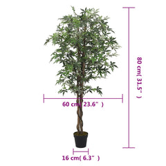 vidaXL Artificial Maple Tree 224 Leaves 80 cm Green 5